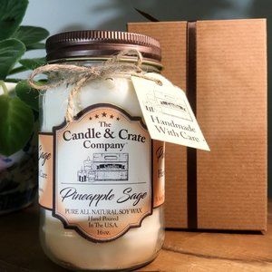 Pineapple Sage Candles, Handmade Soy Candles, Highly Scented, Summer Can…